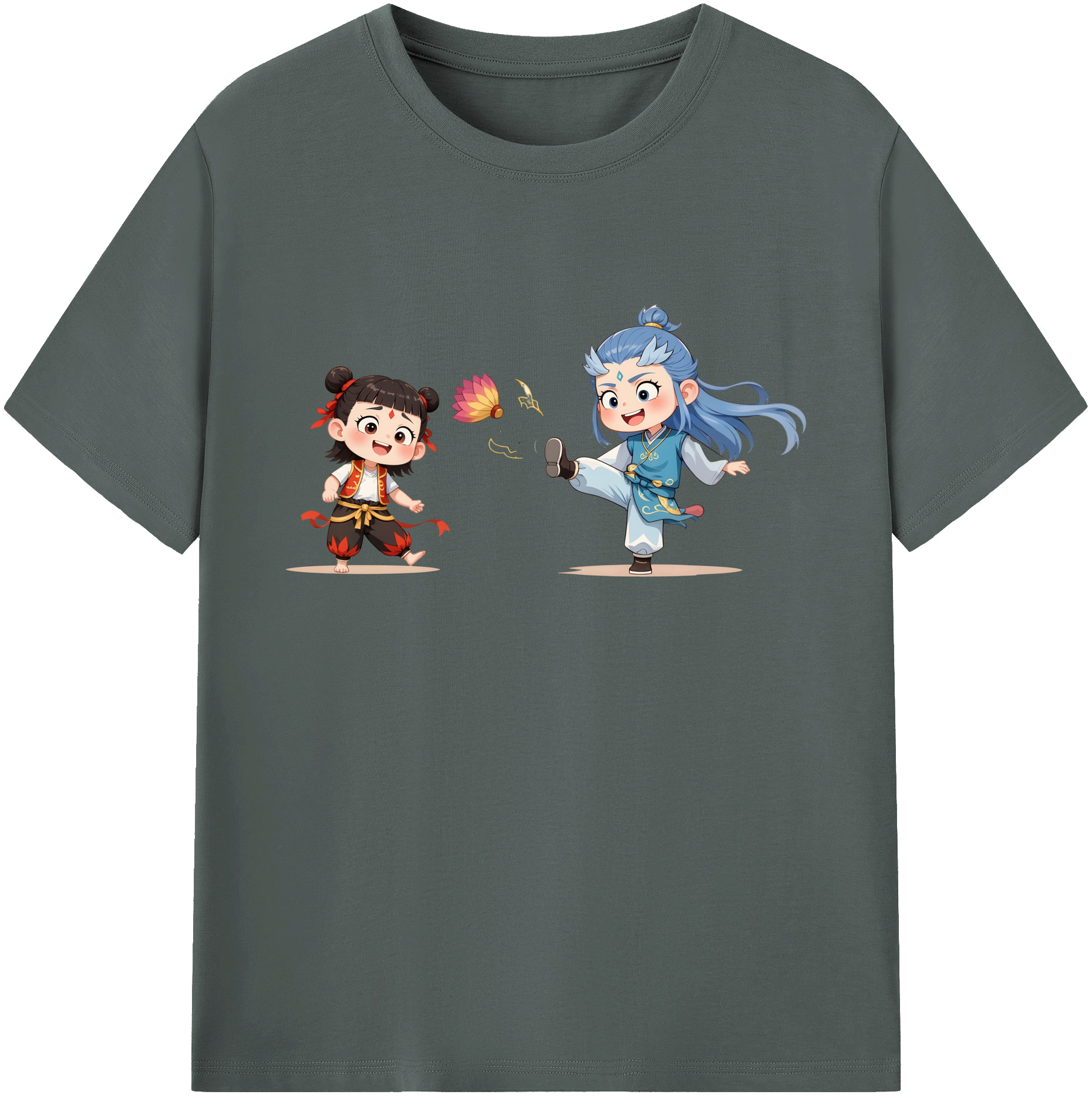 （画像用） Ne Zha 2 ナタ 魔童の大暴れ 綿100％ メンズ半袖Tシャツ｜肌触りやわらか＆通気性